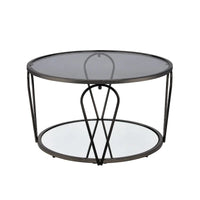 Ensemble de 2 tables basses Gable Glam à plateau en verre avec étagère par Furniture of America
