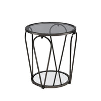 Ensemble de 2 tables basses Gable Glam à plateau en verre avec étagère par Furniture of America