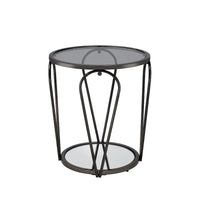 Ensemble de 2 tables basses Gable Glam à plateau en verre avec étagère par Furniture of America