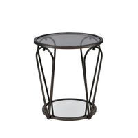 Ensemble de 2 tables basses Gable Glam à plateau en verre avec étagère par Furniture of America