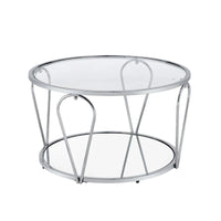 Ensemble de 2 tables basses Gable Glam à plateau en verre avec étagère par Furniture of America