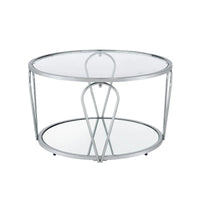 Ensemble de 2 tables basses Gable Glam à plateau en verre avec étagère par Furniture of America