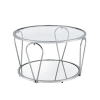 Ensemble de 2 tables basses Gable Glam à plateau en verre avec étagère par Furniture of America