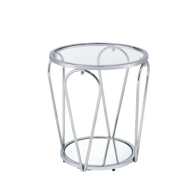 Ensemble de 2 tables basses Gable Glam à plateau en verre avec étagère par Furniture of America