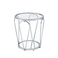 Ensemble de 2 tables basses Gable Glam à plateau en verre avec étagère par Furniture of America