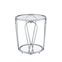 Ensemble de 2 tables basses Gable Glam à plateau en verre avec étagère par Furniture of America