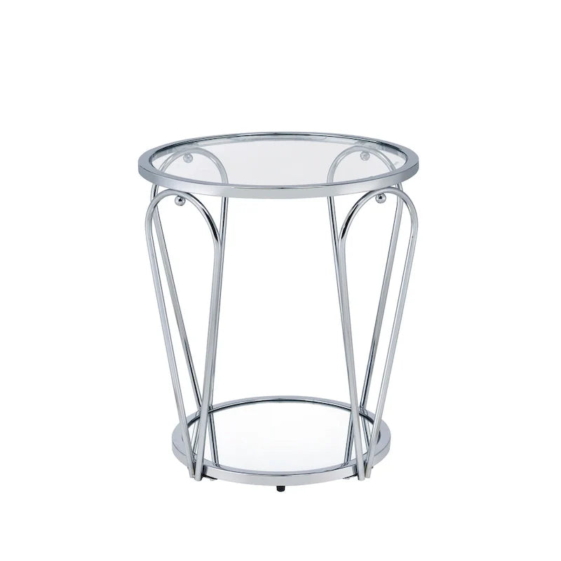 Ensemble de 2 tables basses Gable Glam à plateau en verre avec étagère par Furniture of America