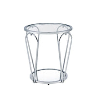 Ensemble de 2 tables basses Gable Glam à plateau en verre avec étagère par Furniture of America