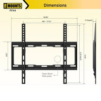Support mural TV plat / fixe ProMounts pour TV 32-65 - 17.13 x 1.1 x 18.86 pouces