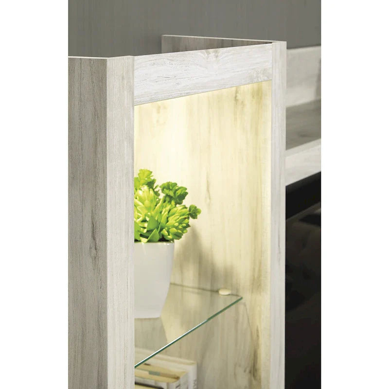 Meuble TV 4 pièces Signature Design by Ashley Bellaby avec foyer électrique, fini blanchi - 103,5 larg. x 19,5 prof. x 72,25 haut. (po)