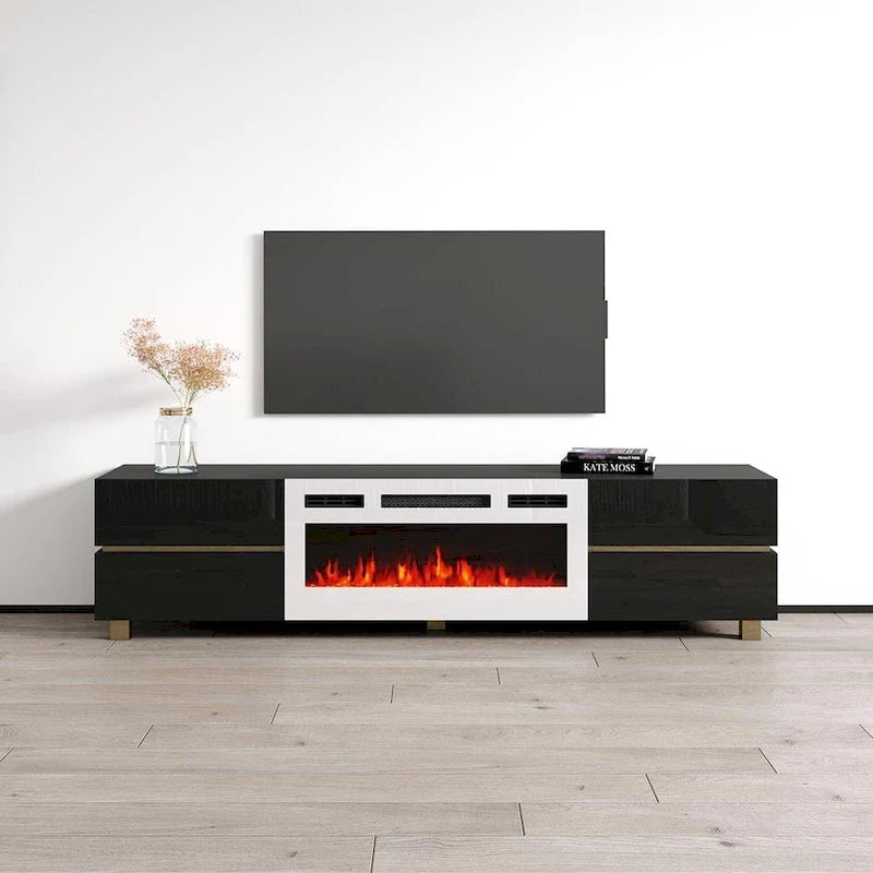 Meuble TV cheminée Bono 01 WH-EF