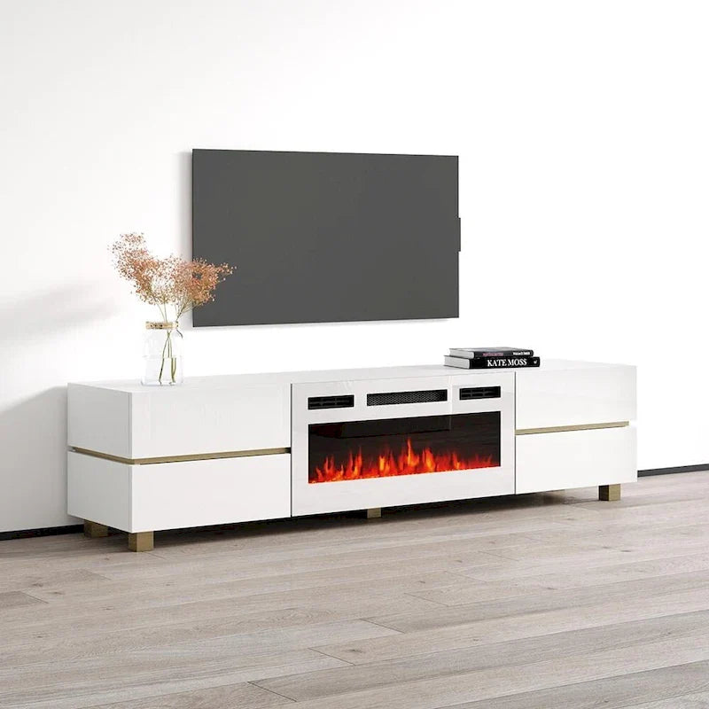 Meuble TV cheminée Bono 01 WH-EF