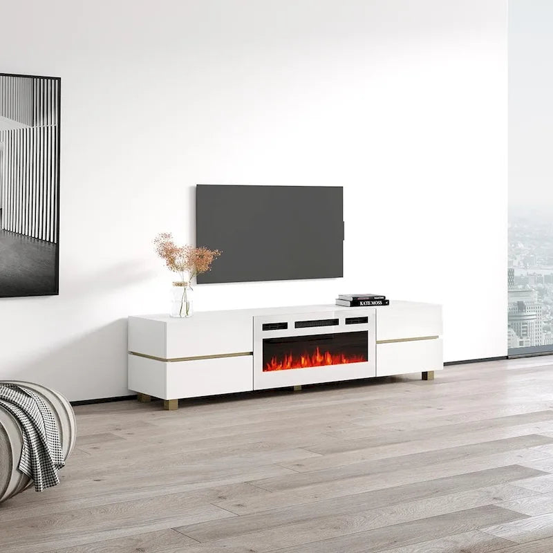 Meuble TV cheminée Bono 01 WH-EF