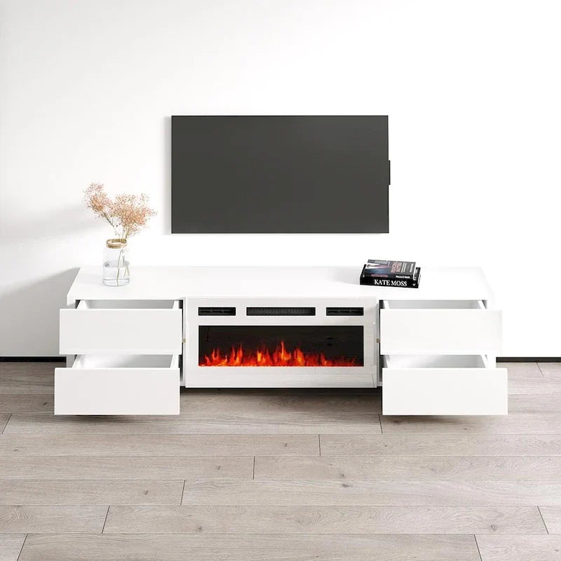 Meuble TV cheminée Bono 01 WH-EF