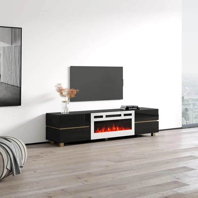 Meuble TV cheminée Bono 01 WH-EF