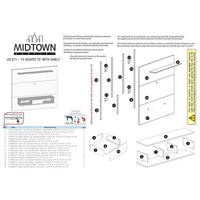 Tablette murale de télévision Midtown Concept pour téléviseur de 70 po