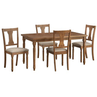 Ensemble de salle à manger 5 pièces Simple Living en bois brûlé