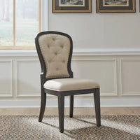 Chaise d'appoint à dossier capitonné rembourrée style ferme Americana (lot de 2)