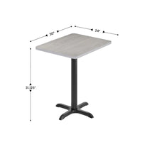 Plateau de table rectangulaire stratifié 24 x 30 avec base de table hauteur 22 x 22 - 24L x 30P x 31,125H
