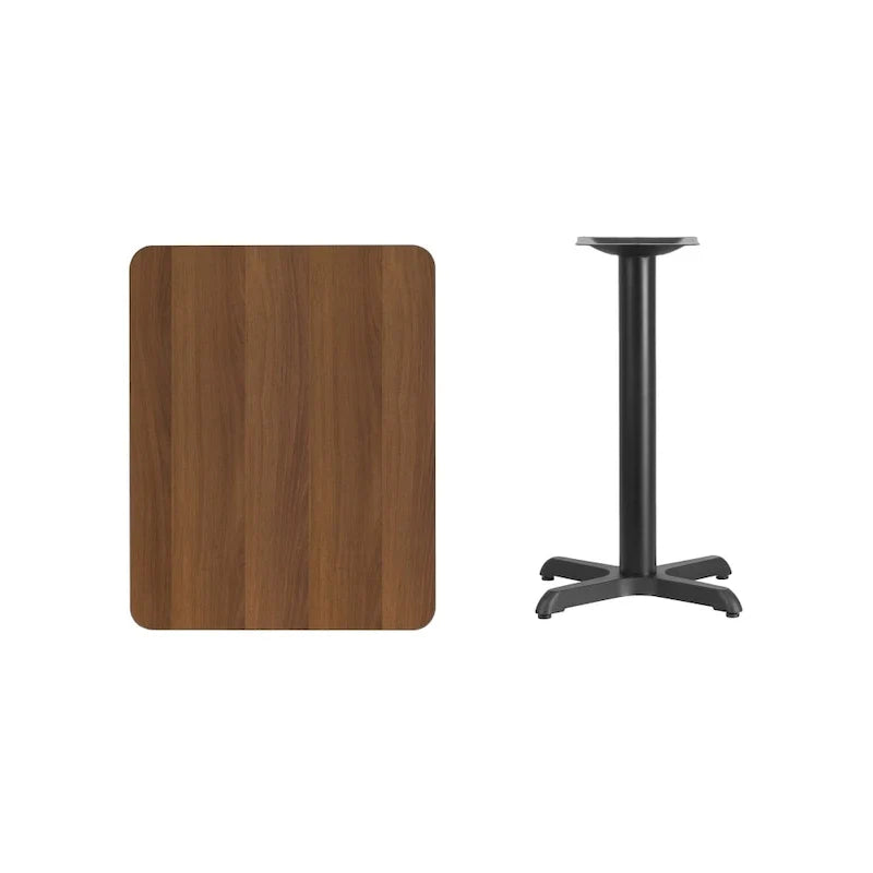 Plateau de table rectangulaire stratifié 24 x 30 avec base de table hauteur 22 x 22 - 24L x 30P x 31,125H