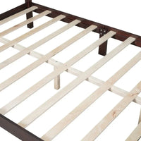 Ensemble de lit plateforme en bois au design rétro Queen/Full avec 2 tables de chevet, 3 pièces