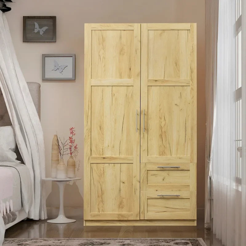 Armoire haute 70.87 pouces avec 2 portes, 2 tiroirs et 5 espaces de rangement