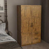 Armoire haute 70.87 pouces avec 2 portes, 2 tiroirs et 5 espaces de rangement