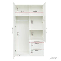 Armoire haute 70.87 pouces avec 2 portes, 2 tiroirs et 5 espaces de rangement