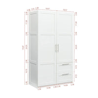Armoire haute 70.87 pouces avec 2 portes, 2 tiroirs et 5 espaces de rangement
