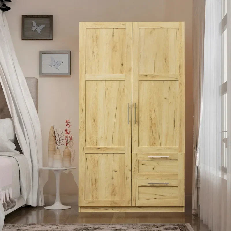 Armoire haute 70.87 pouces avec 2 portes, 2 tiroirs et 5 espaces de rangement