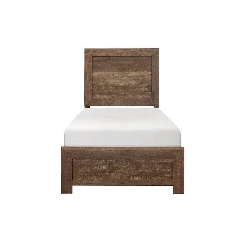 Ensemble de chambre moderne à panneaux Tabina brun rustique, 3 pièces