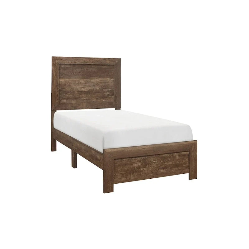Ensemble de chambre moderne à panneaux Tabina brun rustique, 3 pièces