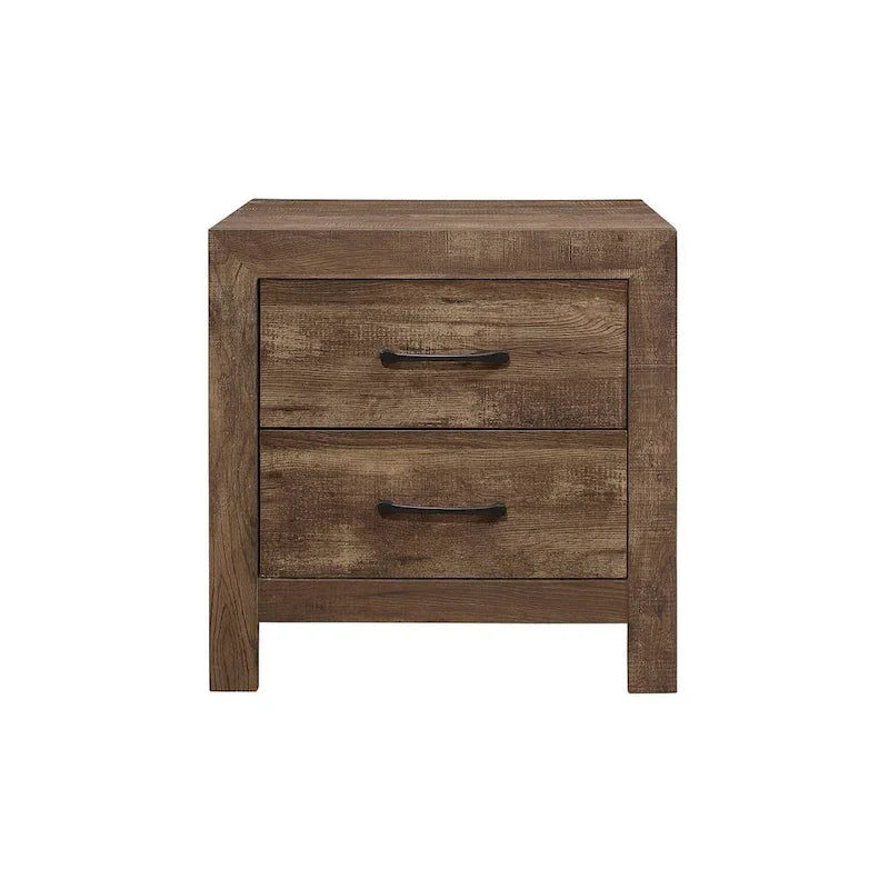 Ensemble de chambre moderne à panneaux Tabina brun rustique, 3 pièces