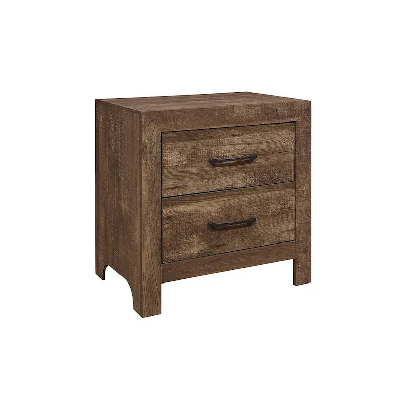 Ensemble de chambre moderne à panneaux Tabina brun rustique, 3 pièces