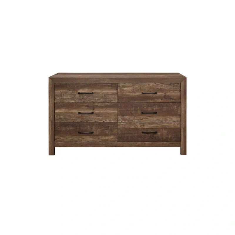 Ensemble de chambre moderne à panneaux Tabina brun rustique, 3 pièces