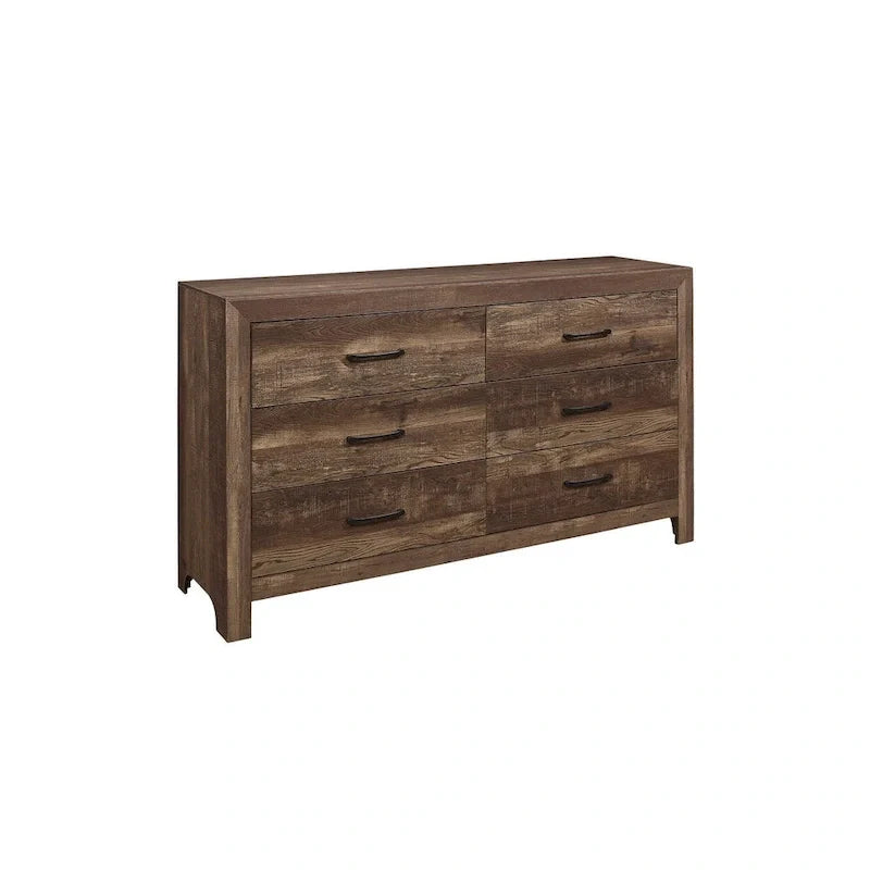 Ensemble de chambre moderne à panneaux Tabina brun rustique, 3 pièces