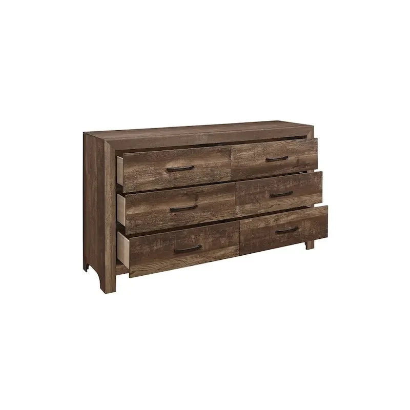 Ensemble de chambre à coucher 3 pièces Tabina marron rustique et moderne