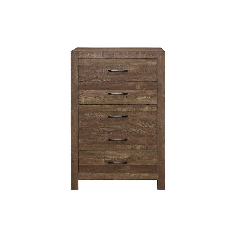 Ensemble de chambre moderne à panneaux Tabina brun rustique, 3 pièces