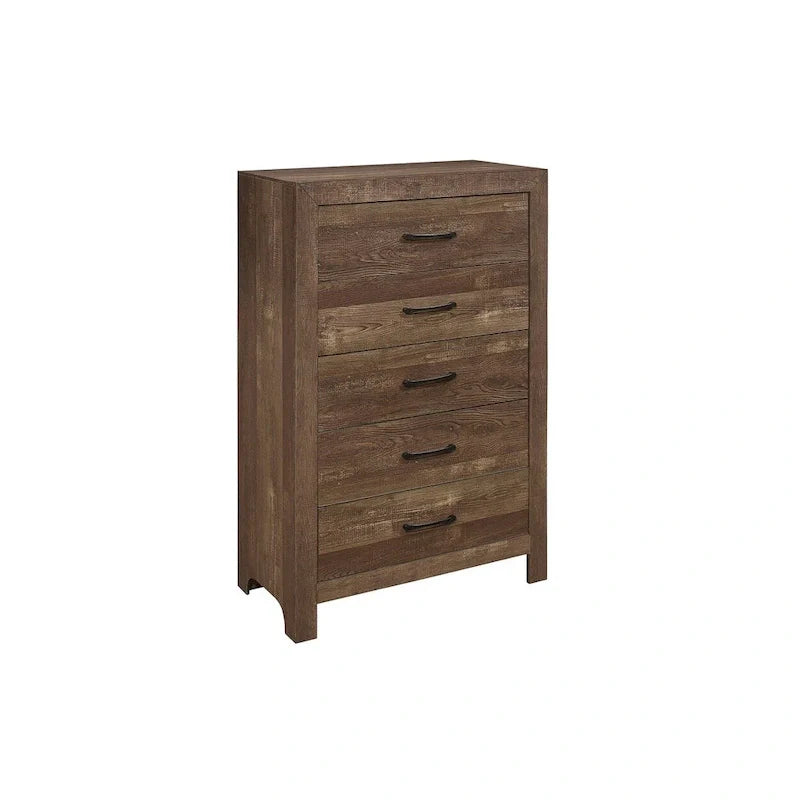 Ensemble de chambre à coucher 3 pièces Tabina marron rustique et moderne