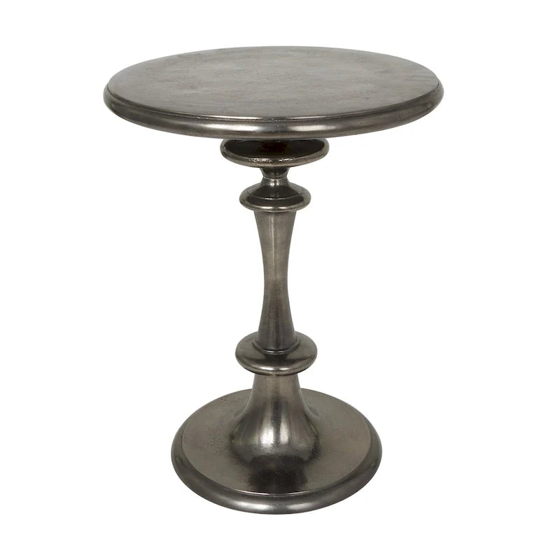 Table d'appoint en métal tourné en aluminium - Noir - Roche River Decor - 18L x 18L x 23H