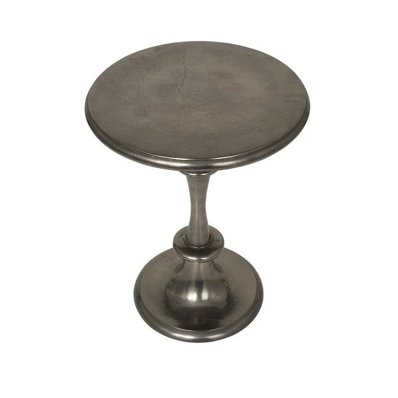 Table d'appoint en métal tourné en aluminium - Noir - Roche River Decor - 18L x 18L x 23H