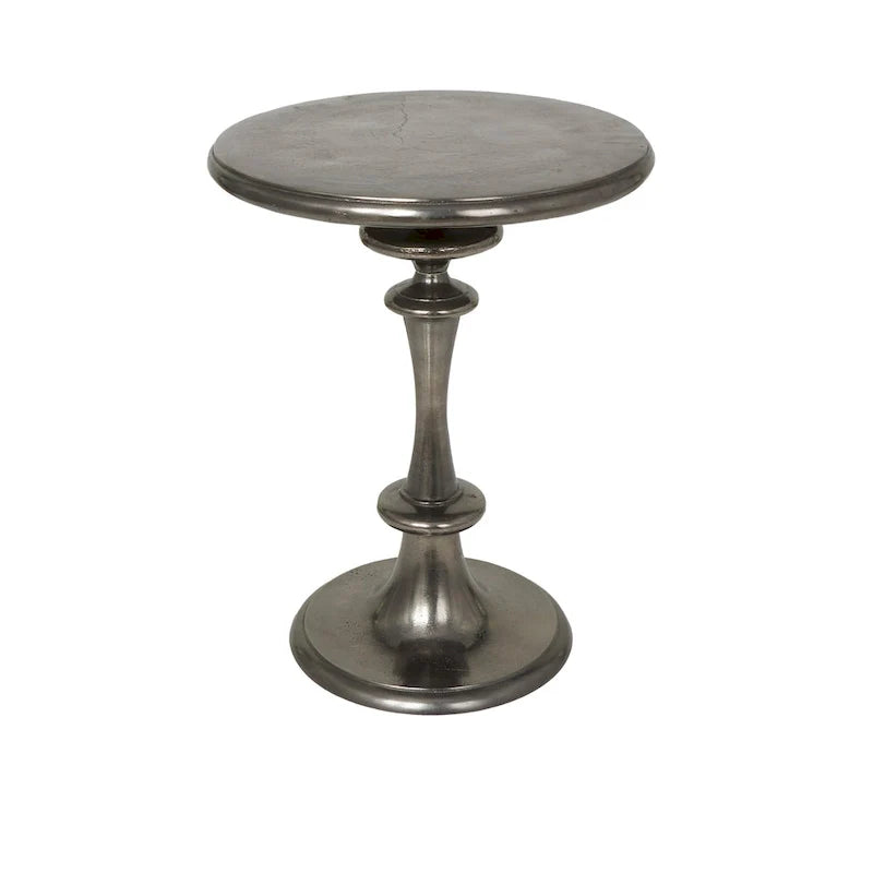 Table d'appoint en métal tourné en aluminium - Noir - Roche River Decor - 18L x 18L x 23H