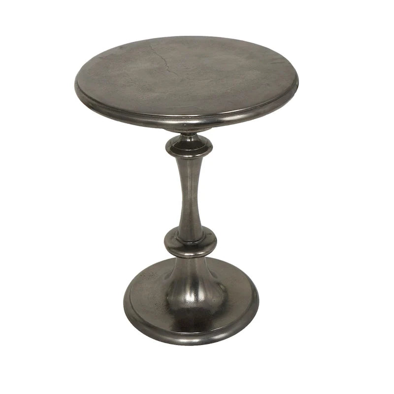 Table d'appoint en métal tourné en aluminium - Noir - Roche River Decor - 18L x 18L x 23H