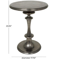 Table d'appoint en métal tourné en aluminium - Noir - Roche River Decor - 18L x 18L x 23H