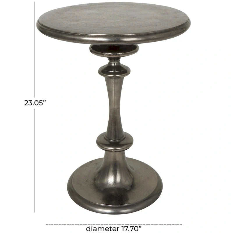 Table d'appoint en métal tourné en aluminium - Noir - Roche River Decor - 18L x 18L x 23H