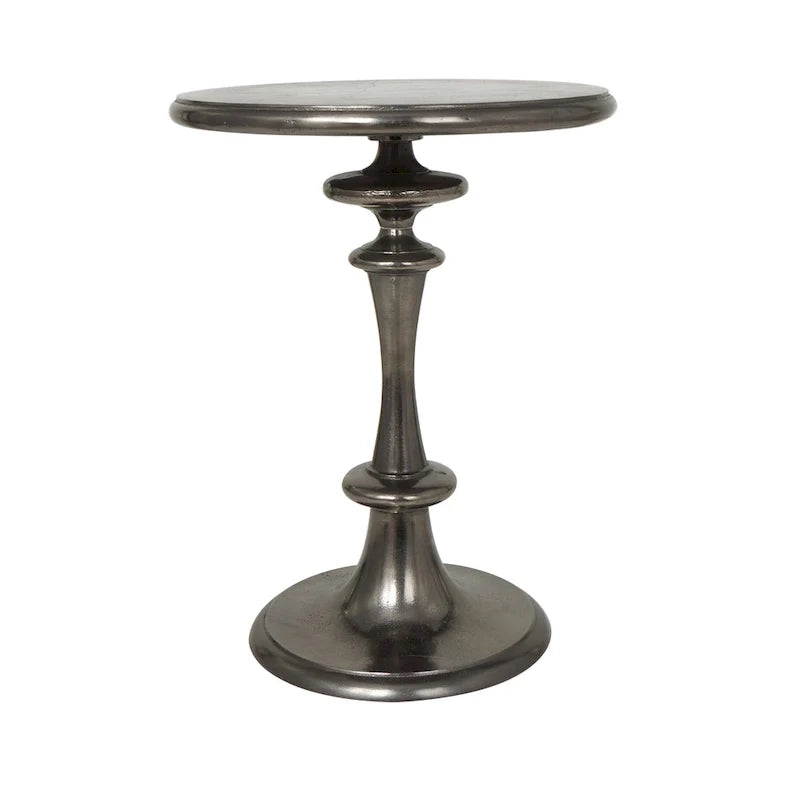 Table d'appoint en métal tourné en aluminium - Noir - Roche River Decor - 18L x 18L x 23H