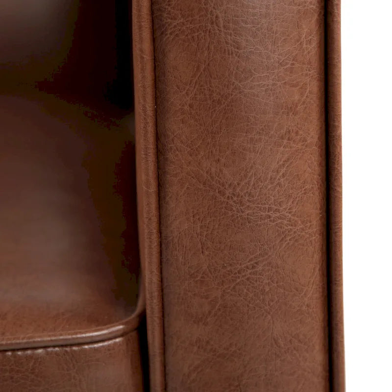 Fauteuil Inclinable Capitonné Milieu de Siècle Mervynn en Similicuir par Christopher Knight Home