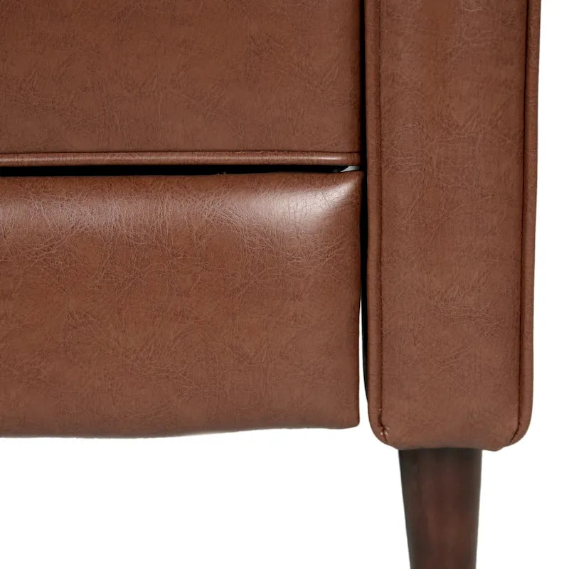 Fauteuil Inclinable Capitonné Milieu de Siècle Mervynn en Similicuir par Christopher Knight Home