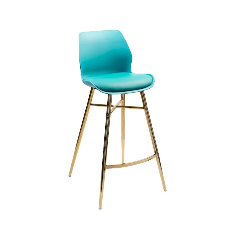Tabourets de bar Porthos Home Calix lot de 2, cuir PU, pieds chromés dorés