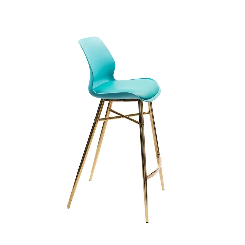 Tabourets de bar Porthos Home Calix lot de 2, cuir PU, pieds chromés dorés